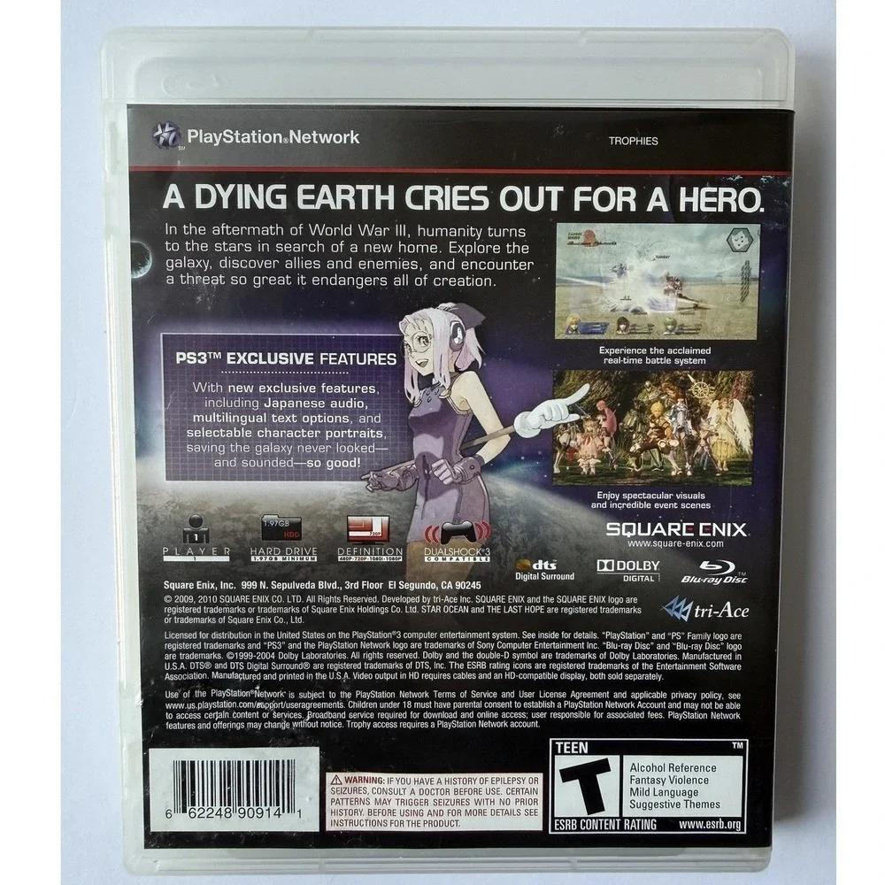 Star Ocean The Last Hope International (Sony PlayStation 3, 2010) Complete CIB